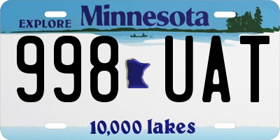 MN license plate 998UAT