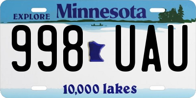 MN license plate 998UAU
