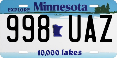 MN license plate 998UAZ