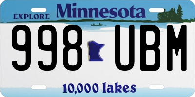 MN license plate 998UBM