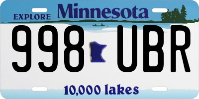 MN license plate 998UBR