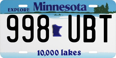 MN license plate 998UBT