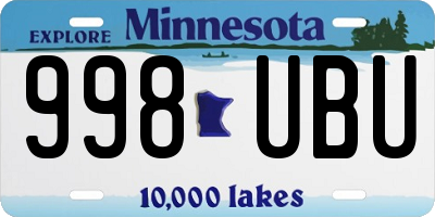 MN license plate 998UBU
