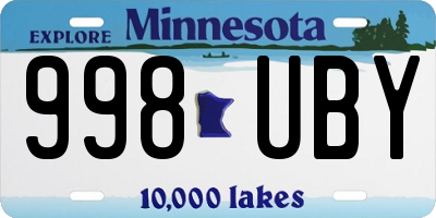 MN license plate 998UBY