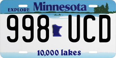 MN license plate 998UCD