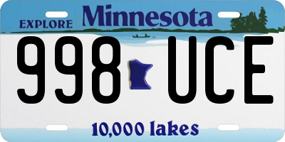 MN license plate 998UCE