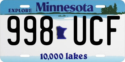 MN license plate 998UCF