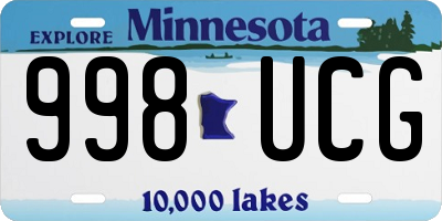 MN license plate 998UCG