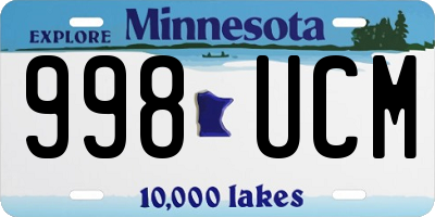 MN license plate 998UCM
