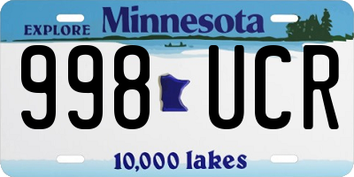 MN license plate 998UCR