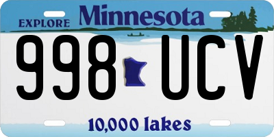 MN license plate 998UCV