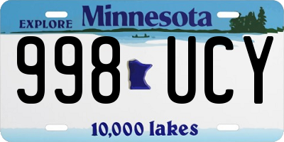 MN license plate 998UCY