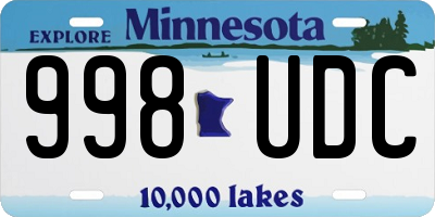 MN license plate 998UDC
