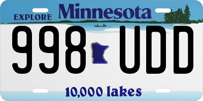 MN license plate 998UDD