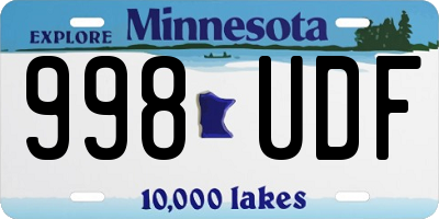 MN license plate 998UDF