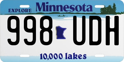 MN license plate 998UDH