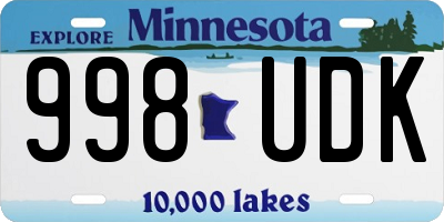 MN license plate 998UDK