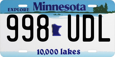 MN license plate 998UDL