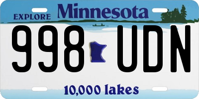 MN license plate 998UDN