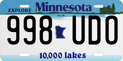 MN license plate 998UDO