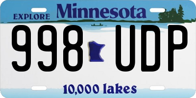 MN license plate 998UDP