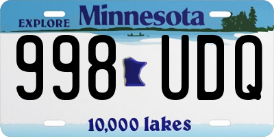 MN license plate 998UDQ