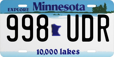 MN license plate 998UDR