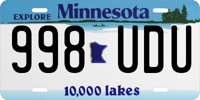 MN license plate 998UDU