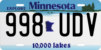 MN license plate 998UDV