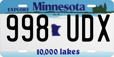 MN license plate 998UDX