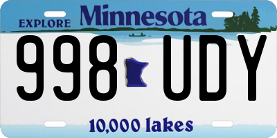 MN license plate 998UDY