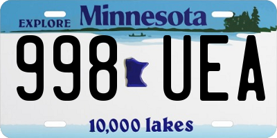 MN license plate 998UEA