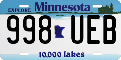 MN license plate 998UEB
