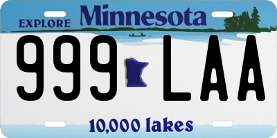 MN license plate 999LAA