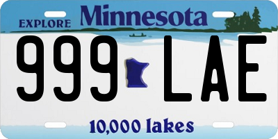 MN license plate 999LAE