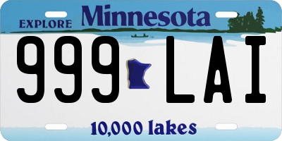 MN license plate 999LAI