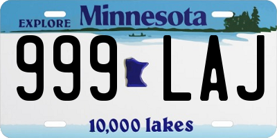 MN license plate 999LAJ