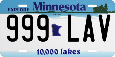 MN license plate 999LAV