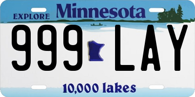 MN license plate 999LAY