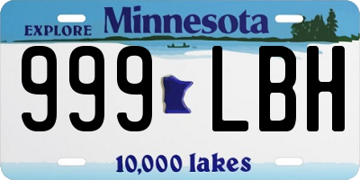 MN license plate 999LBH