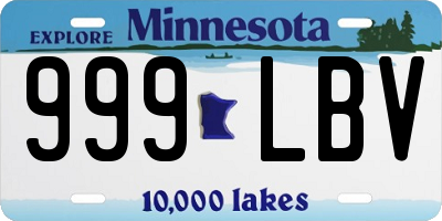 MN license plate 999LBV