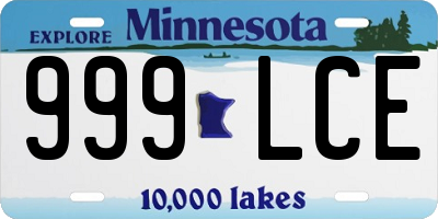 MN license plate 999LCE