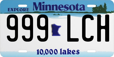 MN license plate 999LCH