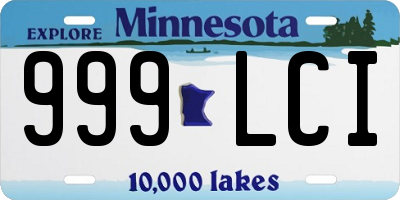 MN license plate 999LCI