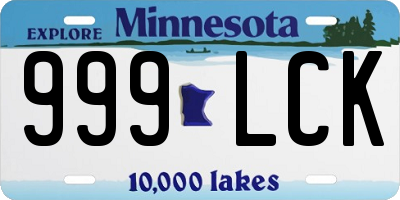 MN license plate 999LCK