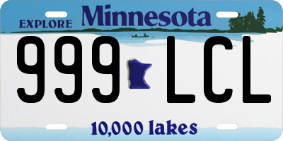 MN license plate 999LCL