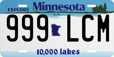 MN license plate 999LCM