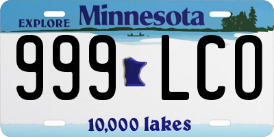 MN license plate 999LCO
