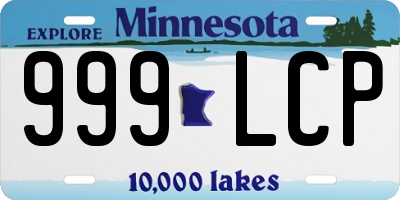 MN license plate 999LCP