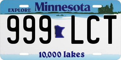 MN license plate 999LCT